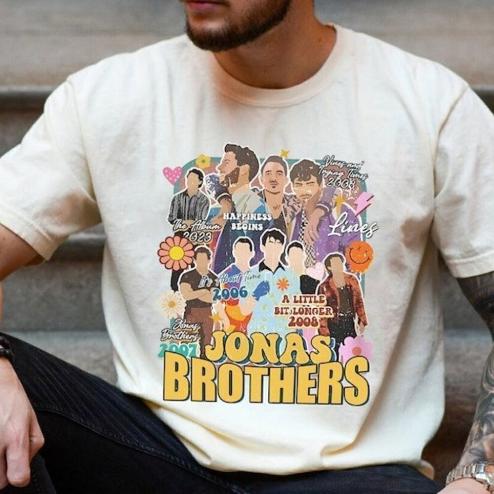 Jonas Brothers Tour Dates Pop Music Retro Fan T-Shirt